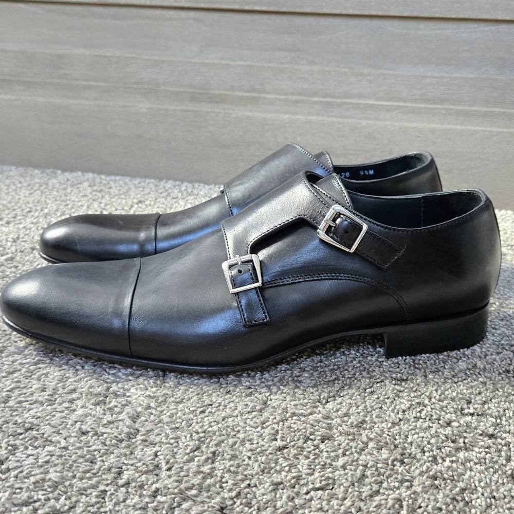 Massimo Matteo Italian Double Monk Double Strap Shoes NEW size 9.5